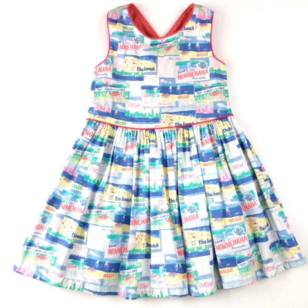 Genuine kids oshkosh 4t girls dress Minnehaha Minnesota beach lake theme